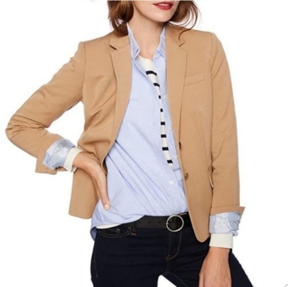 J Crew Camel Schoolboy Notch Lapel Blazer K2899